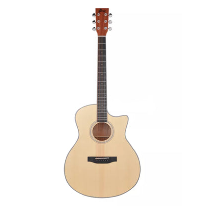 Winzz OM Solid Top Acoustic Electric Guitar - Natural