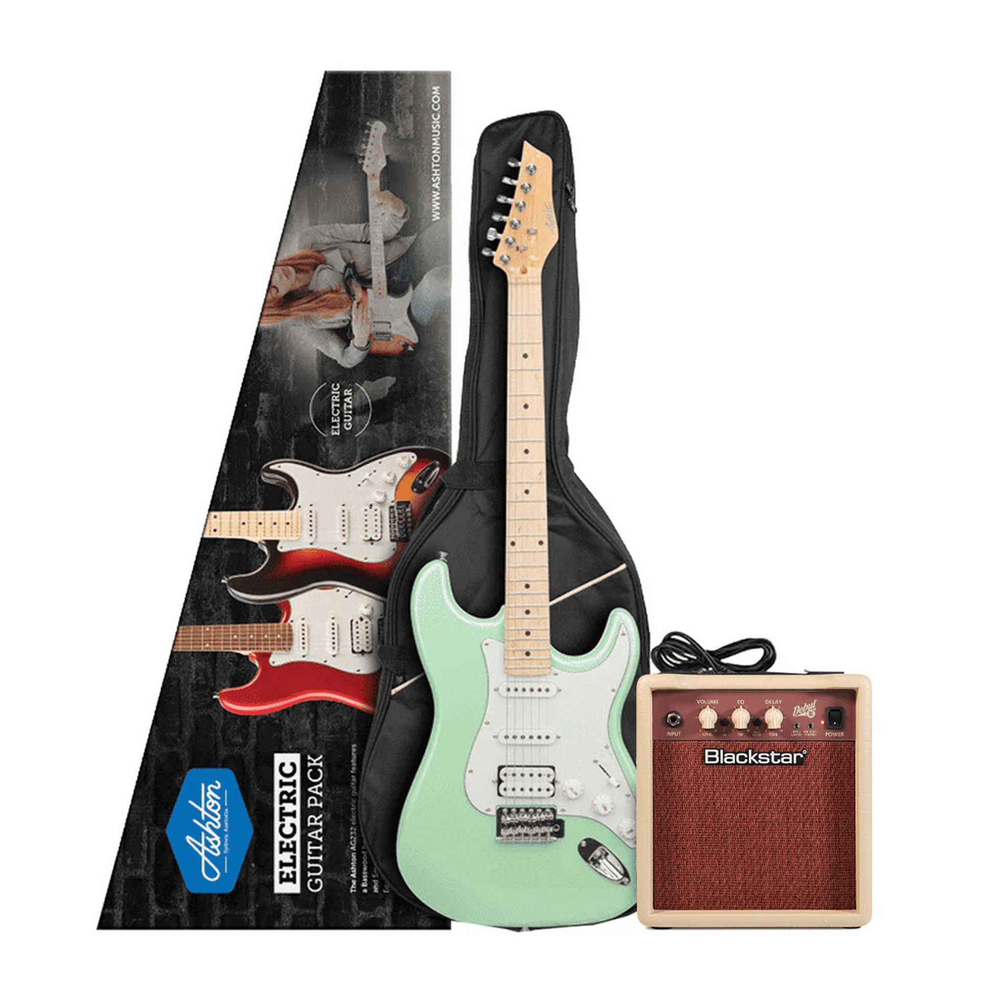 Ashton AG232SFG Blackstar Debut 10E Electric Guitar Pack - Seafoam Green - ELECTRIC GUITAR - [shop-name]