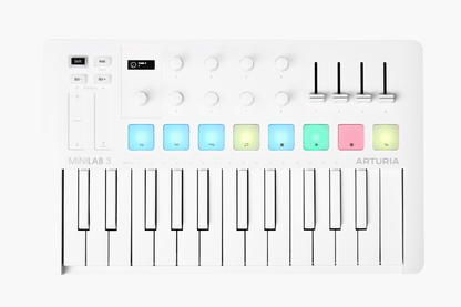 Arturia MiniLab Mk3 25-Key Universal MIDI Controller - Ltd Edition Alpine White