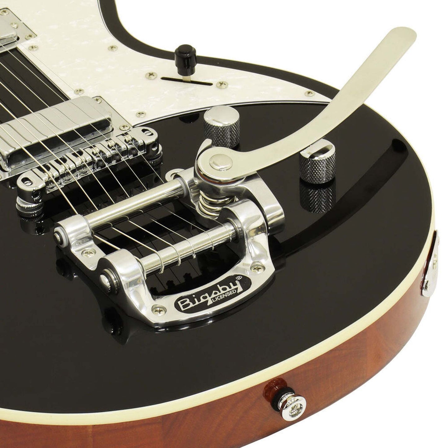 Aria 212-MK2 Bowery Semi-Hollow Electric Guitar - Black