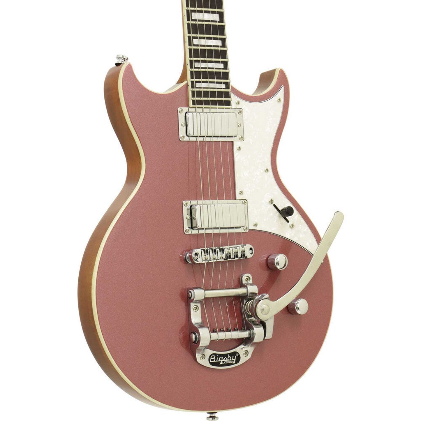 Aria 212-MK2 Bowery Semi-Hollow Electric Guitar - Cadillac Pink