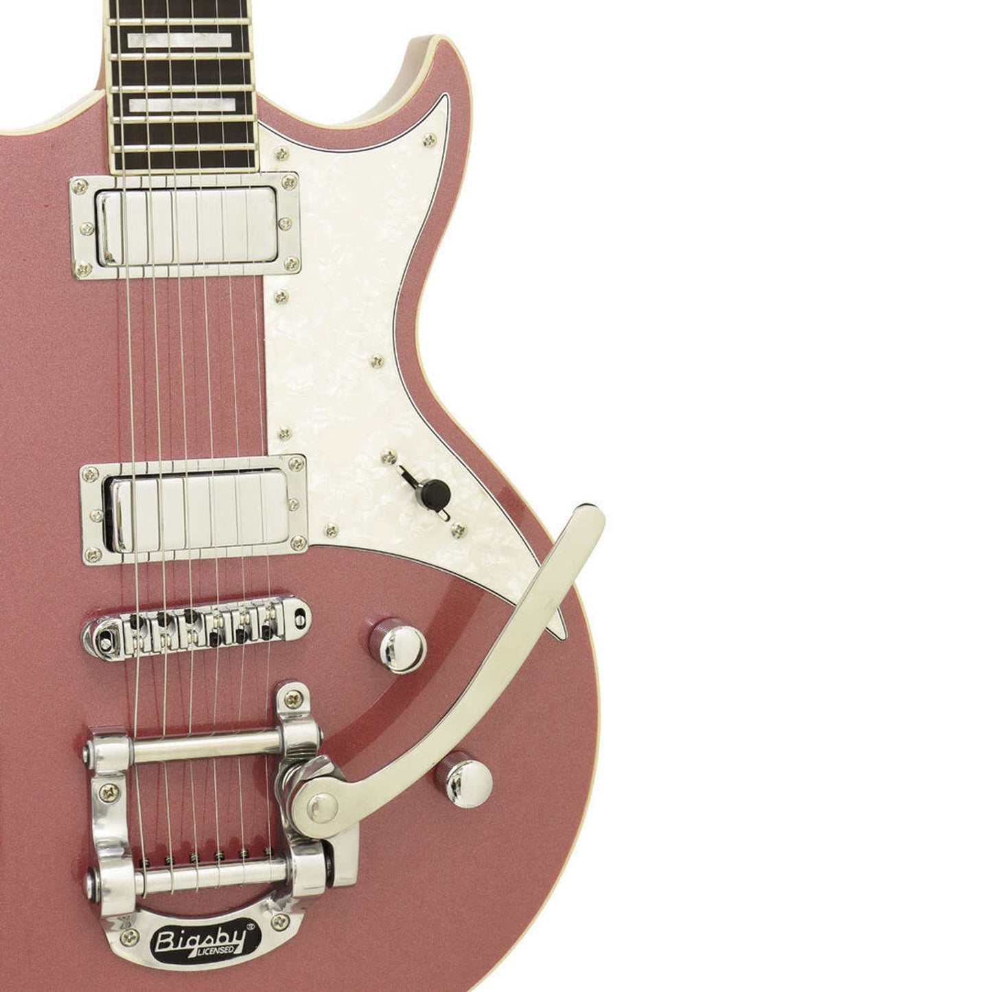 Aria 212-MK2 Bowery Semi-Hollow Electric Guitar - Cadillac Pink