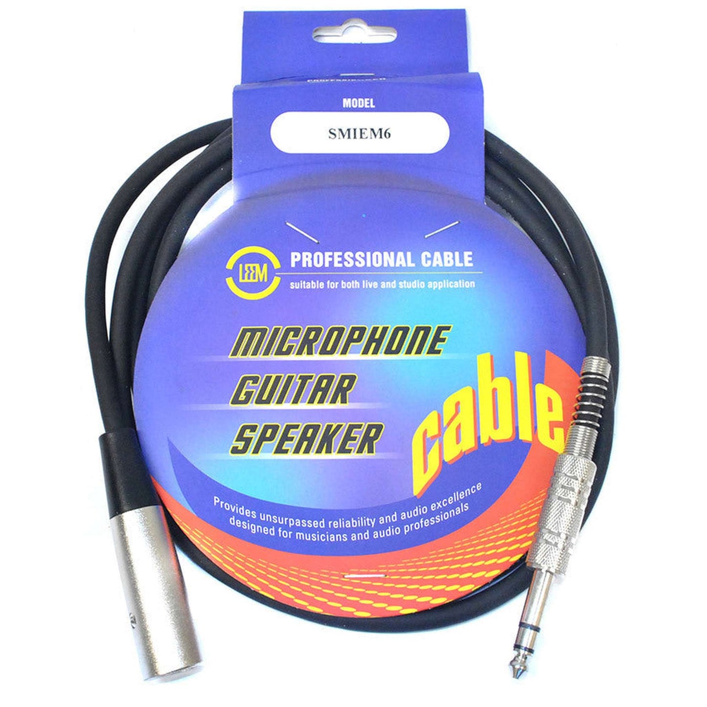Leem 1/4" Straight TRS - XLR Male Cable - 6ft