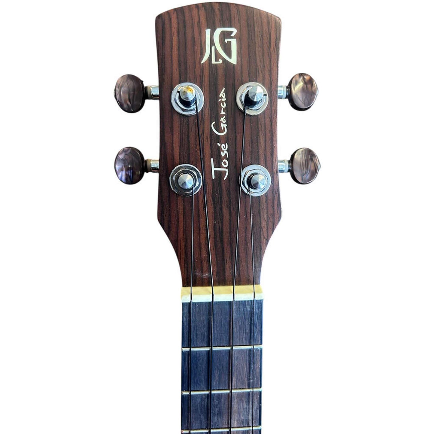 Jose Garcia AU-Series Striped Ebony Concert Ukulele - Natural Satin Finish neck