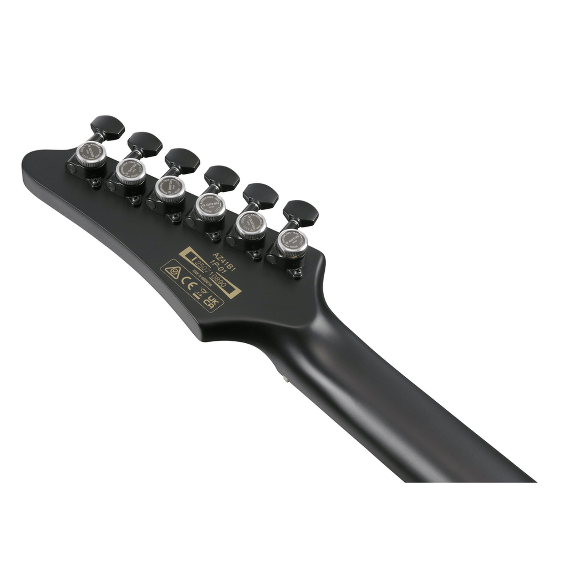 Ibanez AZ41B1 BKF Iron Label Electric Guitar - Black Matte in Perth neck back