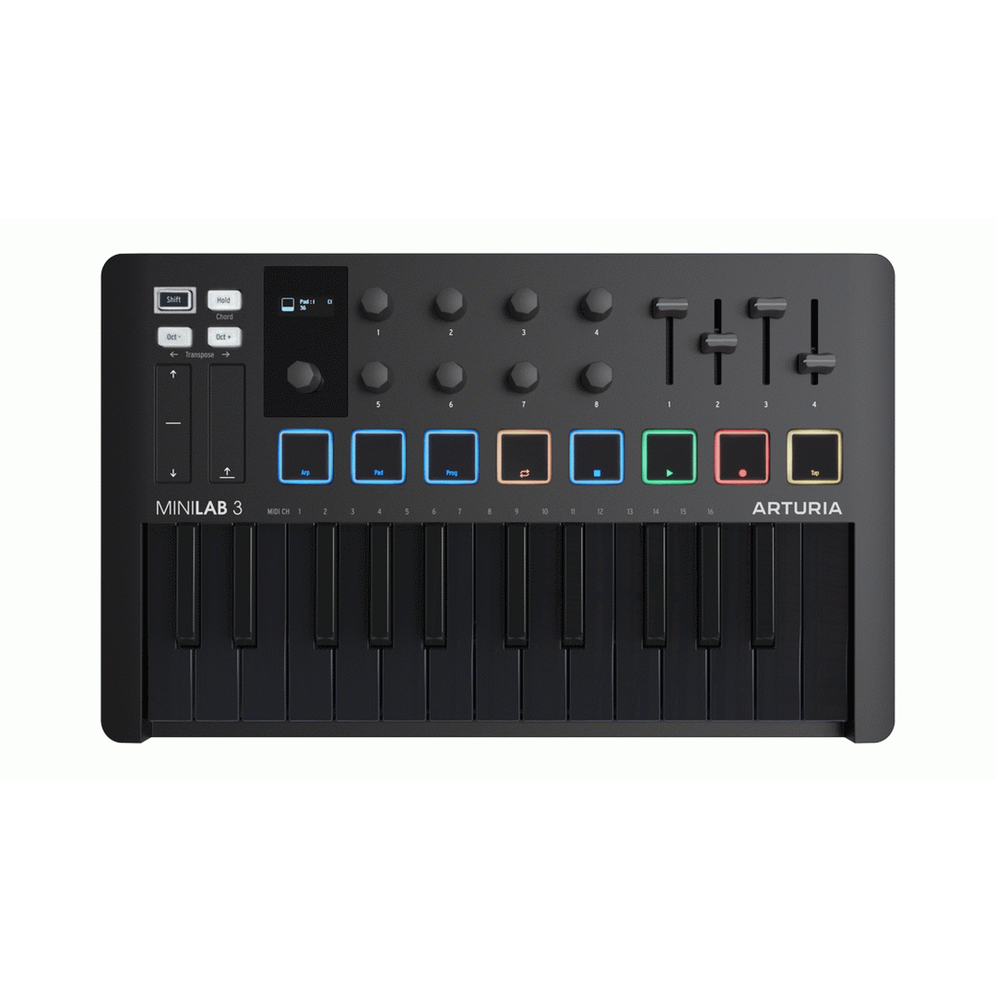 Arturia MiniLab Mk3 25-Key Universal MIDI Controller -Deep Black from Joondalup Music Centre
