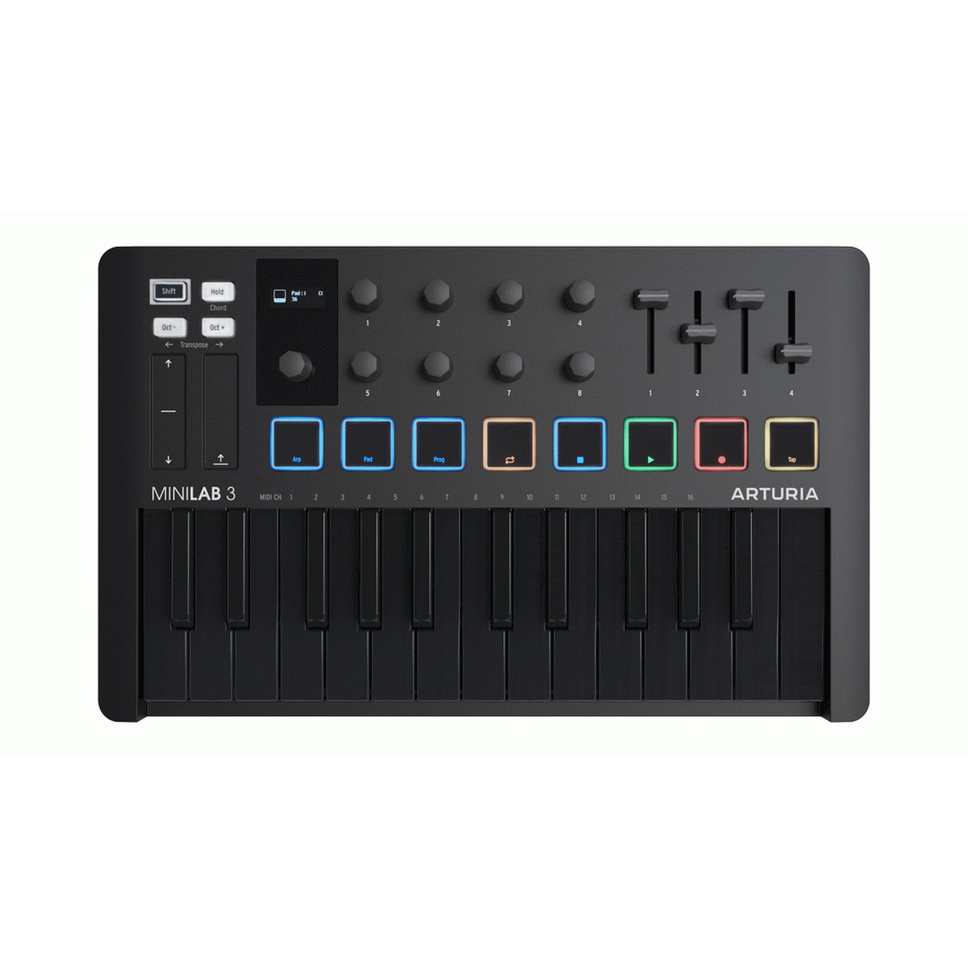 Arturia MiniLab Mk3 25-Key Universal MIDI Controller -Deep Black from Joondalup Music Centre