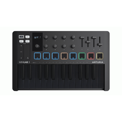 Arturia MiniLab Mk3 25-Key Universal MIDI Controller -Deep Black from Joondalup Music Centre