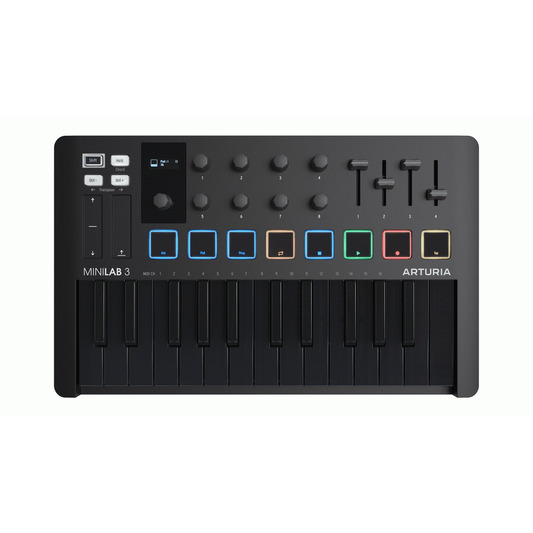 Arturia MiniLab Mk3 25-Key Universal MIDI Controller -Deep Black from Joondalup Music Centre