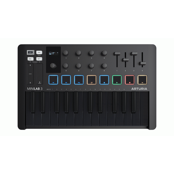 Arturia MiniLab Mk3 25-Key Universal MIDI Controller -Deep Black