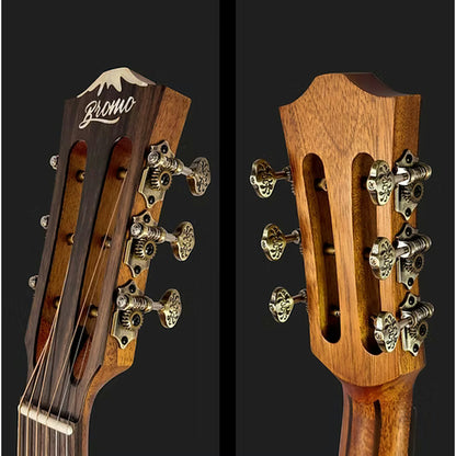 Bromo Rocky Mountain Parlour Acoustic Guitar - Red Cedar Top neck front and back