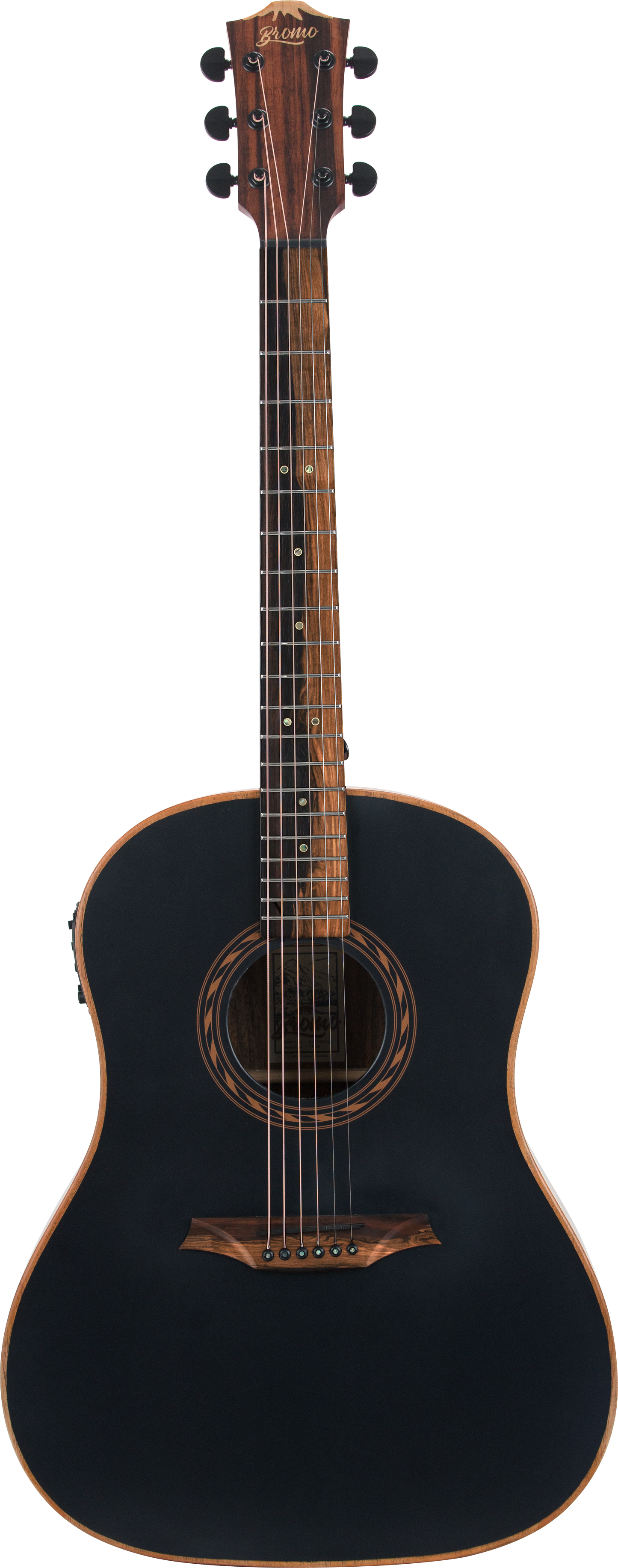 Bromo BAT9MEBK Tohoma Series Round Shoulder Dreadnought Acoustic Guitar - Black