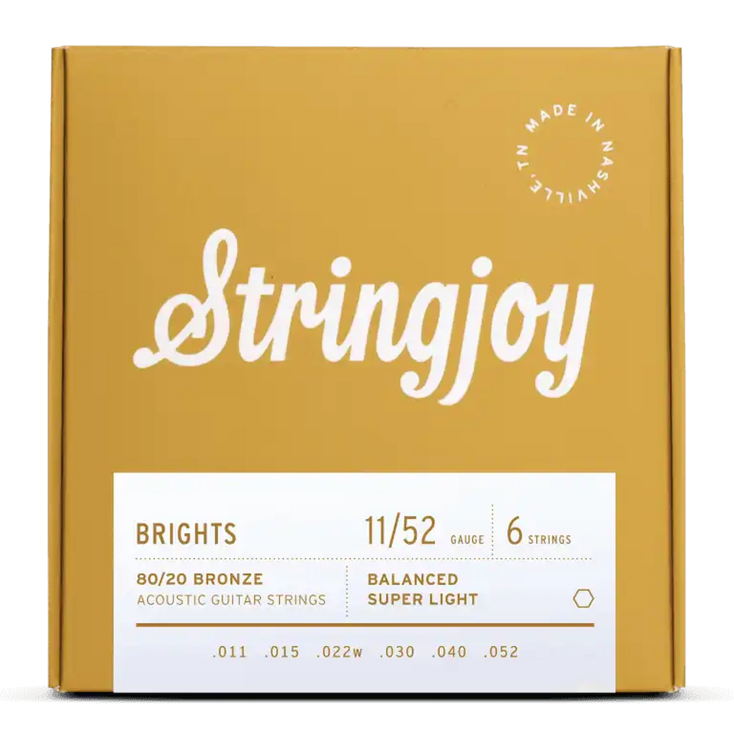 Stringjoy Brights Super Light Gauge (11-52) 80/20 Acoustic Guitar Strings - STRINGS - [shop-name]