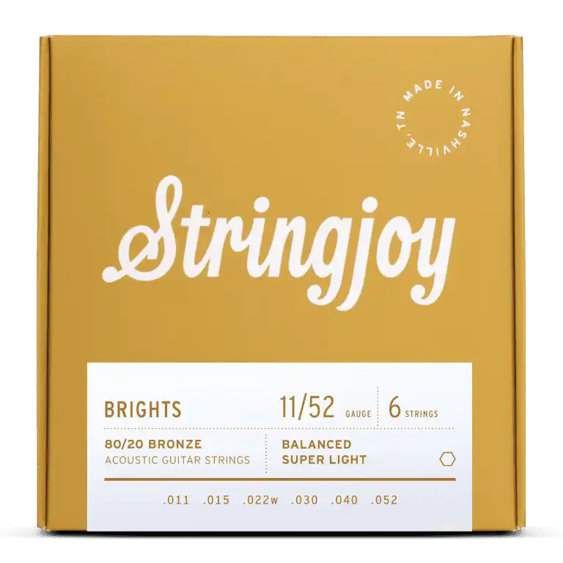 Stringjoy Brights Super Light Gauge (11-52) 80/20 Acoustic Guitar Strings - STRINGS - [shop-name]