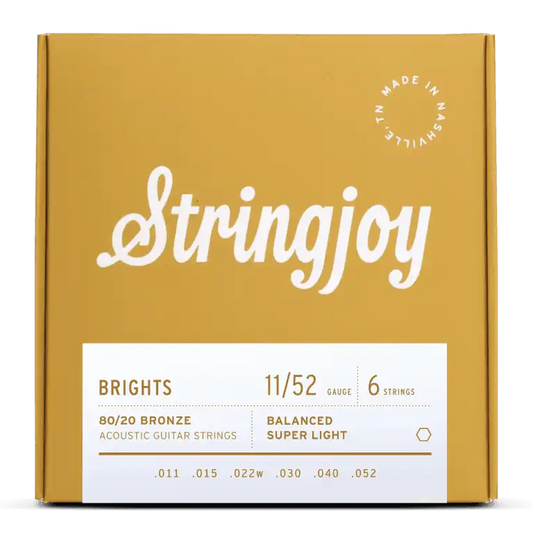 Stringjoy Brights Super Light Gauge (11-52) 80/20 Acoustic Guitar Strings - STRINGS - [shop-name]