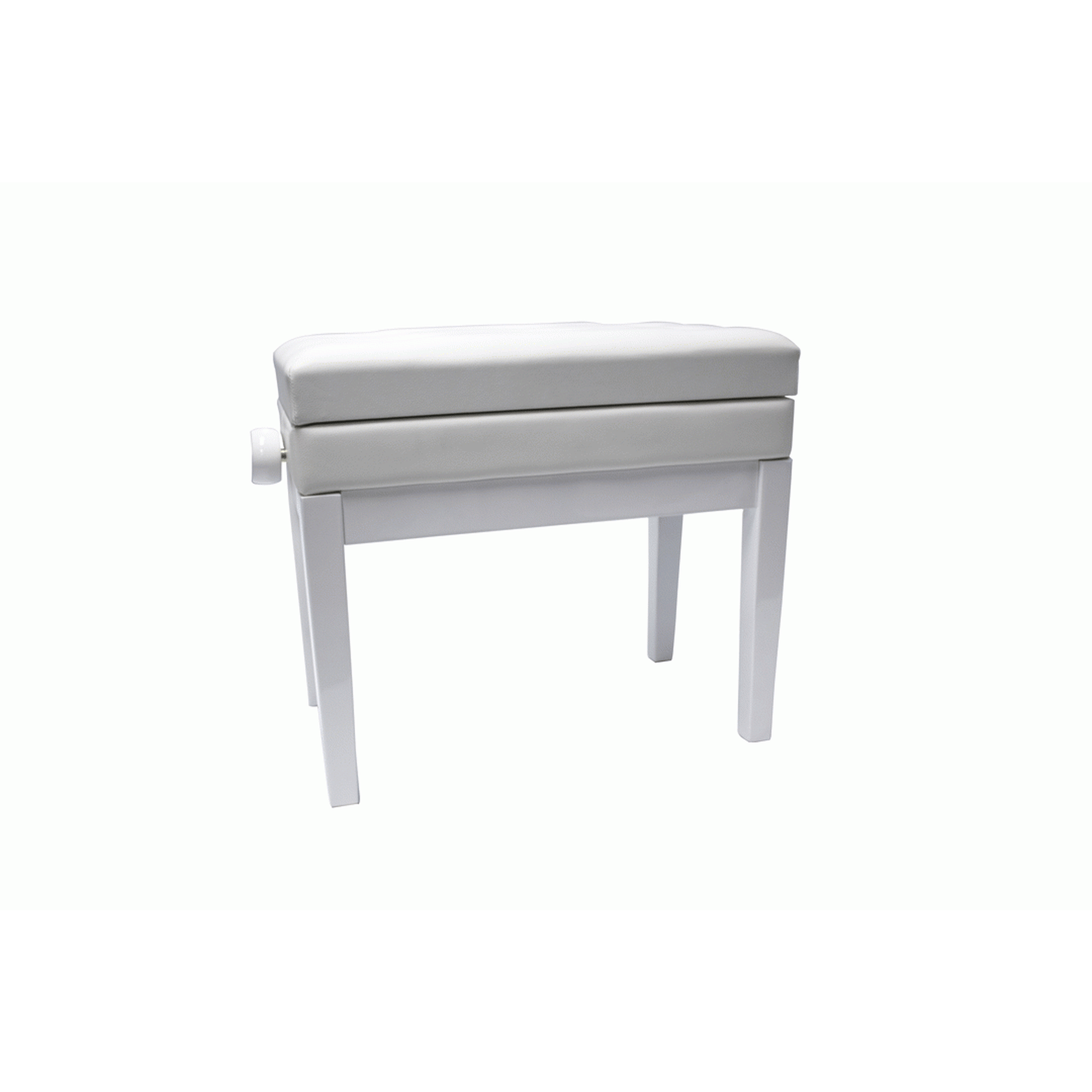 Beale BPB220 Piano Bench Plush Cushion w/Storage - White - PIANO & KEYBOARD - [shop-name]