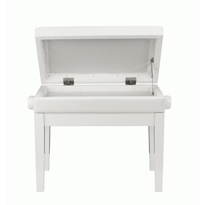 Beale BPB220 Piano Bench Plush Cushion w/Storage - White - PIANO & KEYBOARD - [shop-name]