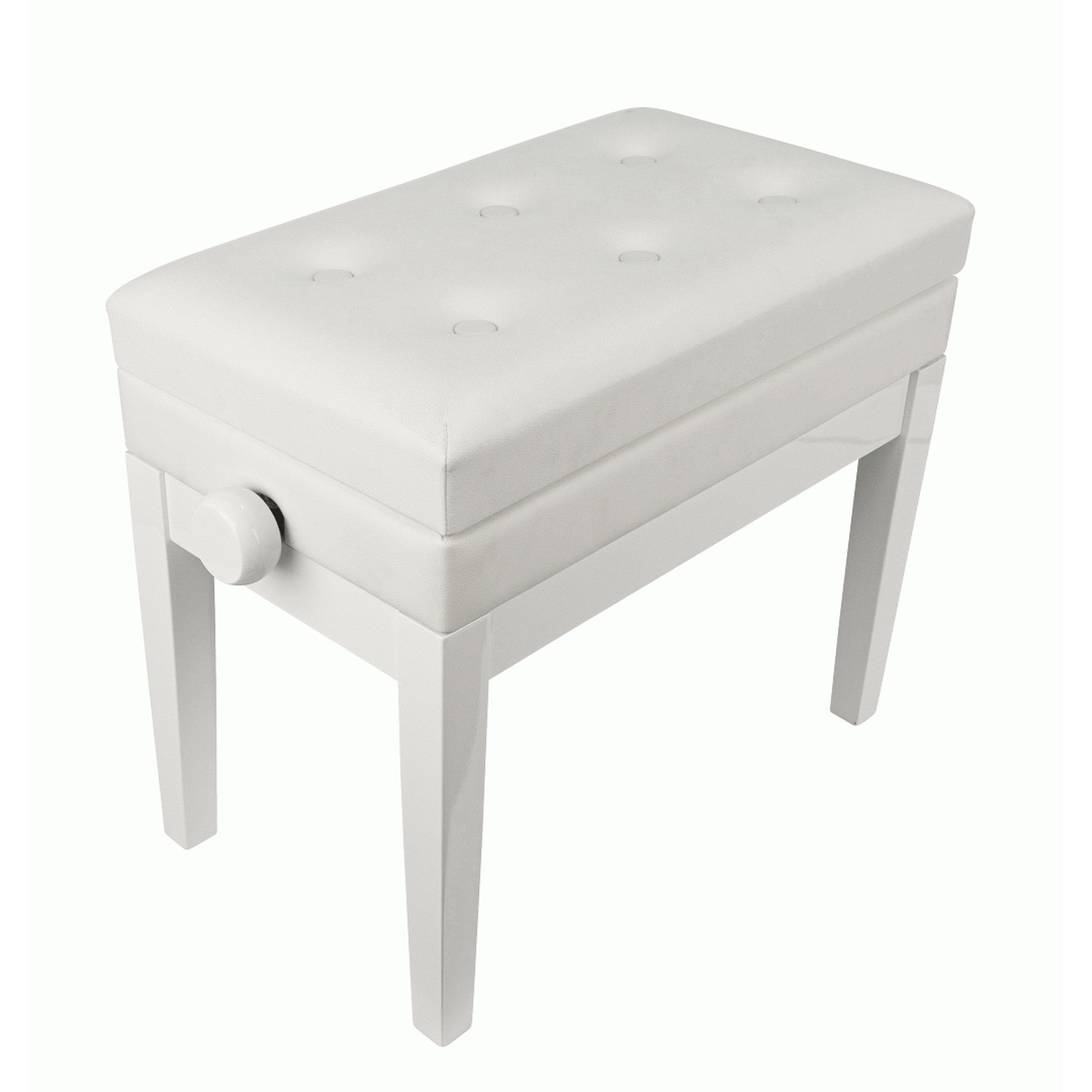 Beale BPB220 Piano Bench Plush Cushion w/Storage - White - PIANO & KEYBOARD - [shop-name]