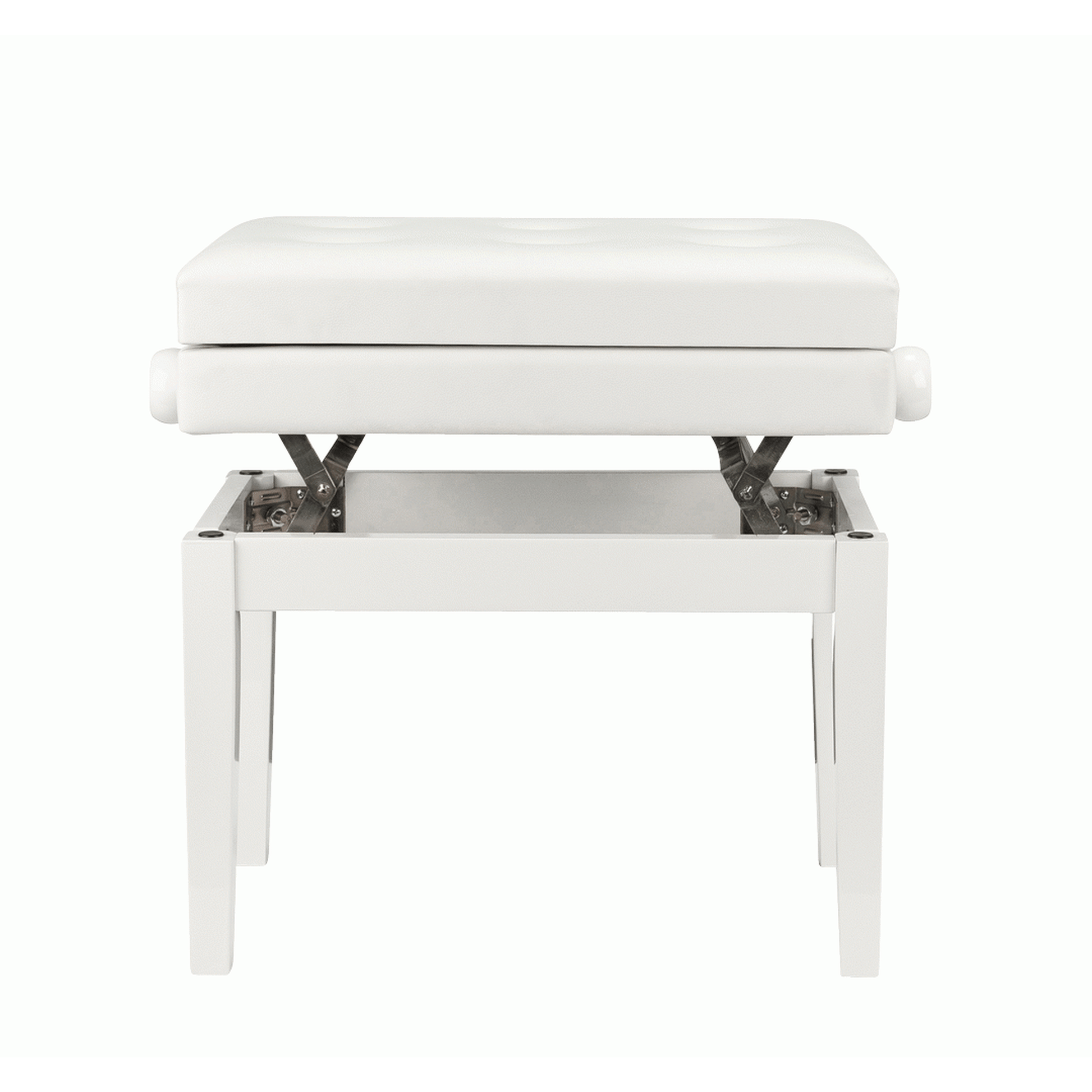 Beale BPB220 Piano Bench Plush Cushion w/Storage - White - PIANO & KEYBOARD - [shop-name]