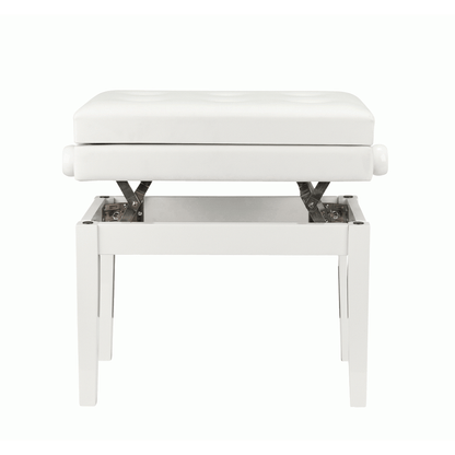 Beale BPB220 Piano Bench Plush Cushion w/Storage - White - PIANO & KEYBOARD - [shop-name]