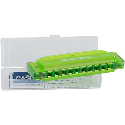 Cascha Fun Series 10-Hole Diatonic Harmonica - Transparent Green - Key of C