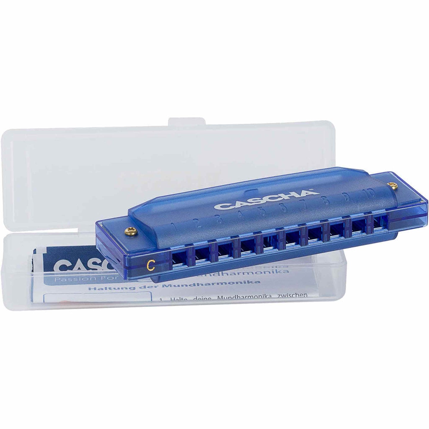Cascha Fun Series 10-Hole Diatonic Harmonica - Transparent Blue - Key of C