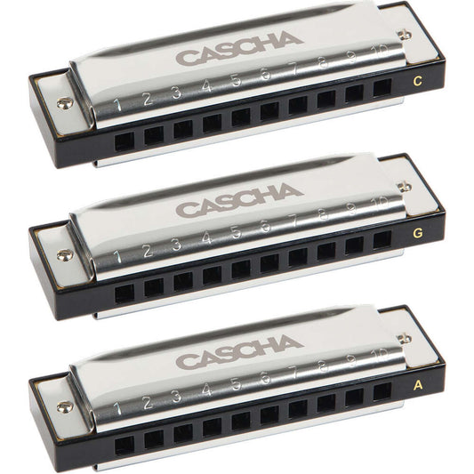 Cascha 3-Pce Blues Harmonica Set in the Keys C, G, A-HARMONICA-Joondalup Music Centre