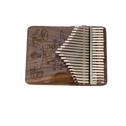 CEGA 21-Key Box Kalimba - Natural Rosewood Finish W/Pattern - Joondalup Music Centre