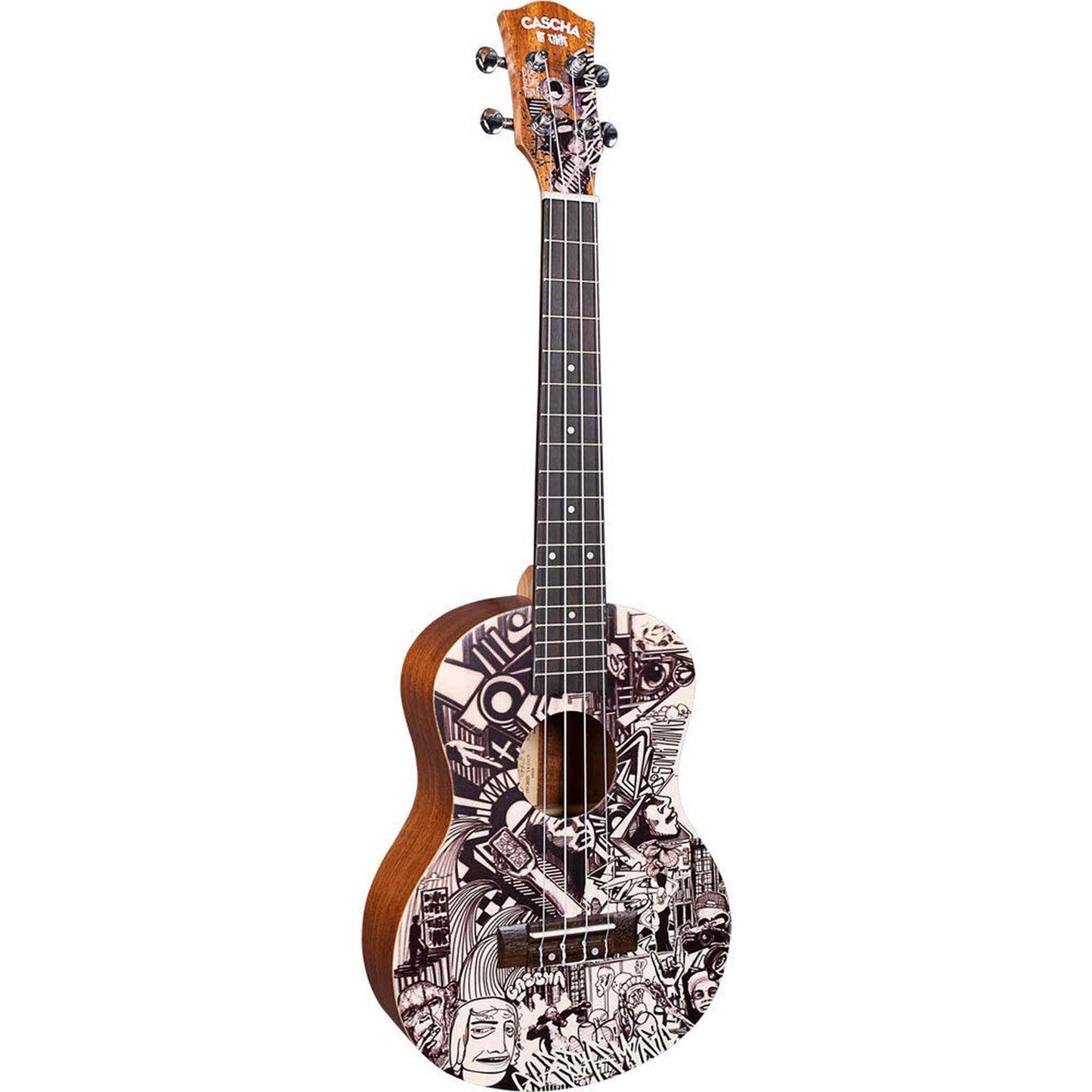 Cascha Art Series Tenor Ukulele with Sketch Design & Bag From Joondalup Music Centre 3
