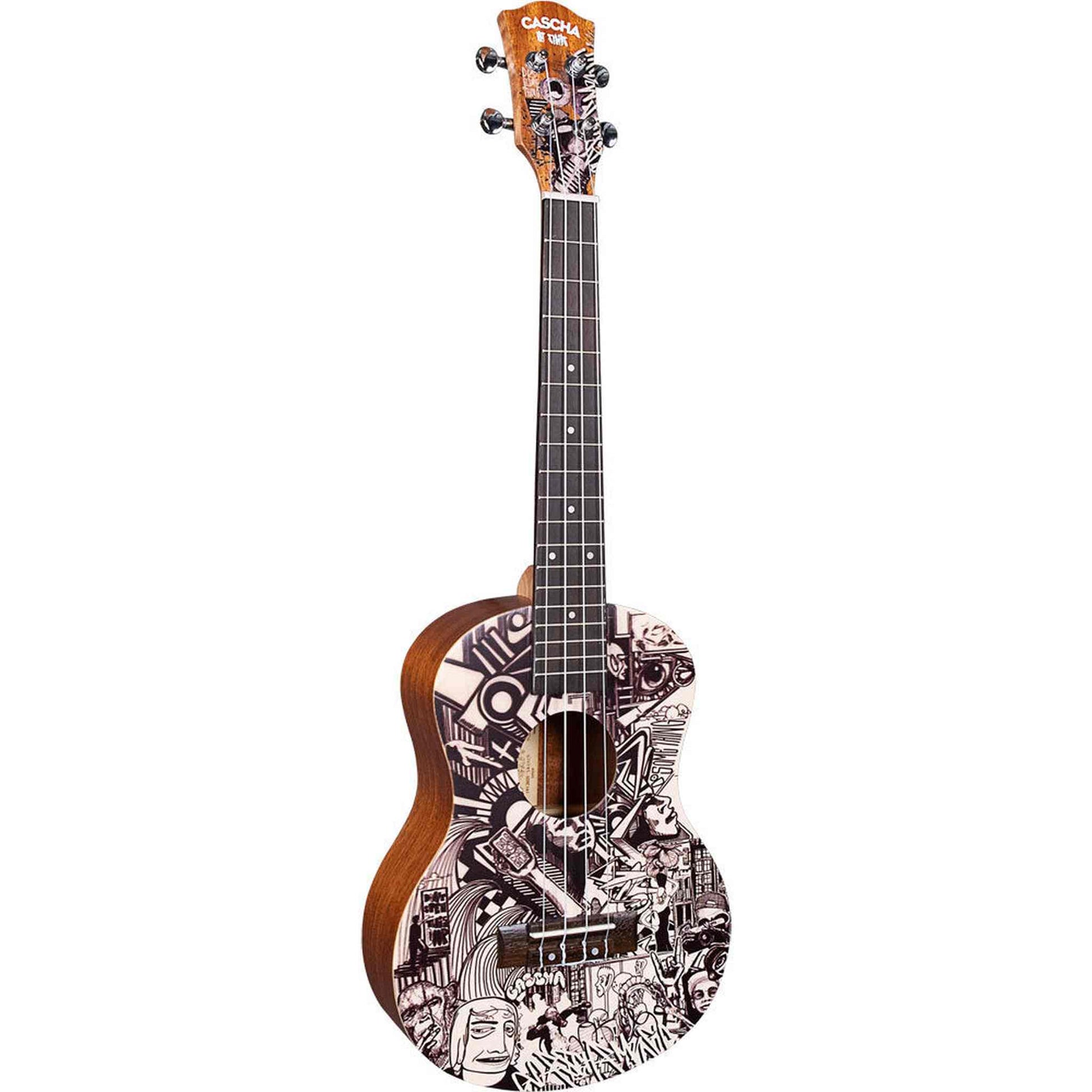 Cascha Art Series Tenor Ukulele with Sketch Design & Bag From Joondalup Music Centre 3