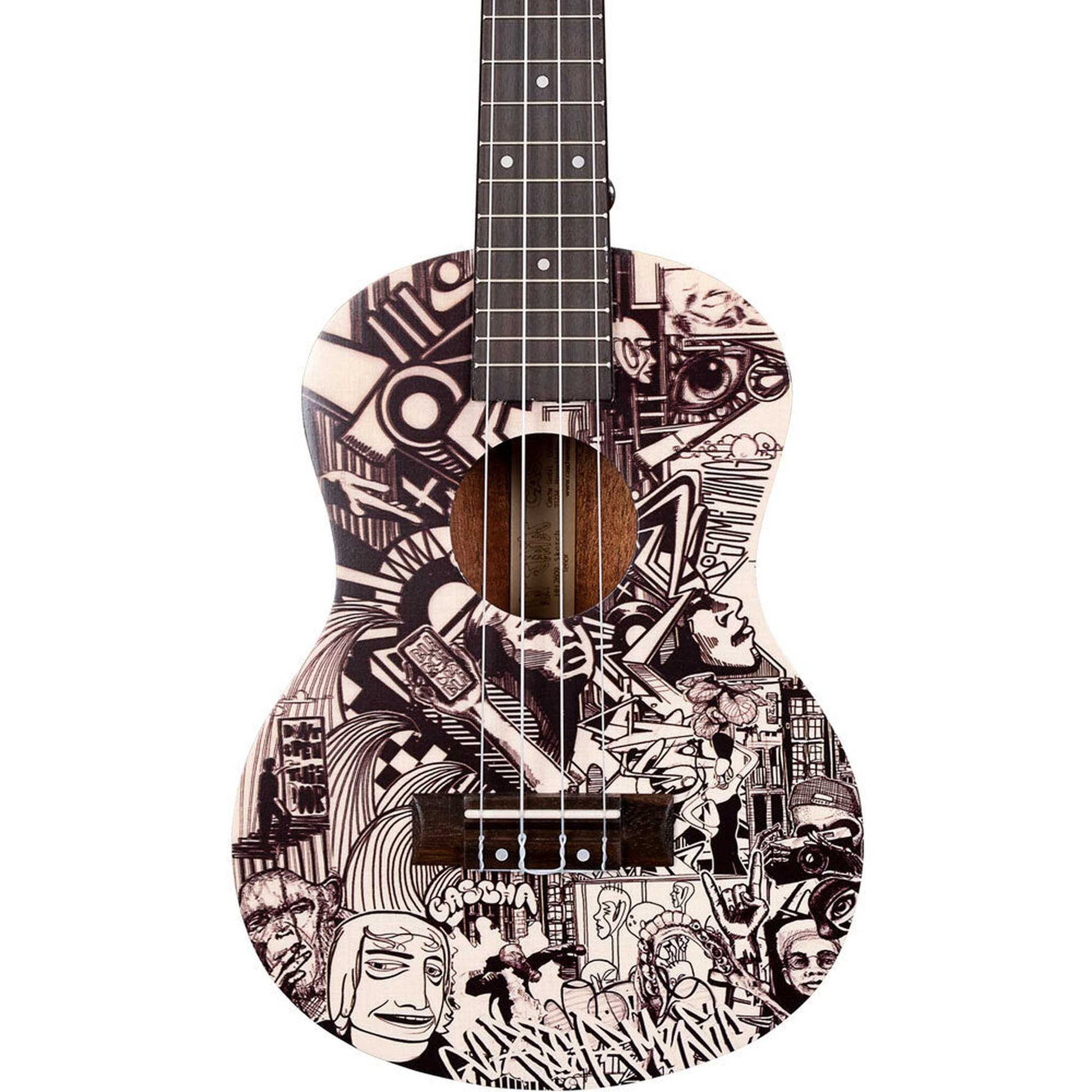 Cascha Art Series Tenor Ukulele with Sketch Design & Bag From Joondalup Music Centre 6