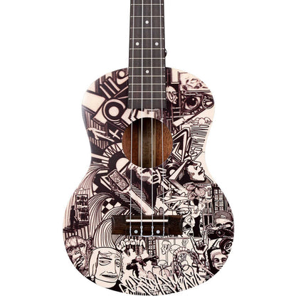 Cascha Art Series Tenor Ukulele with Sketch Design & Bag From Joondalup Music Centre 6