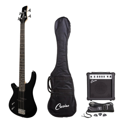 Casino '24 Series' Left Handed Tune-Style Electric Bass Pack - Black