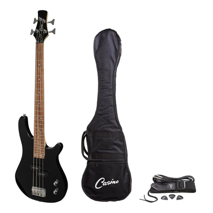 Casino '24 Series' Short Scale Tune-Style Electric Bass Set - Black