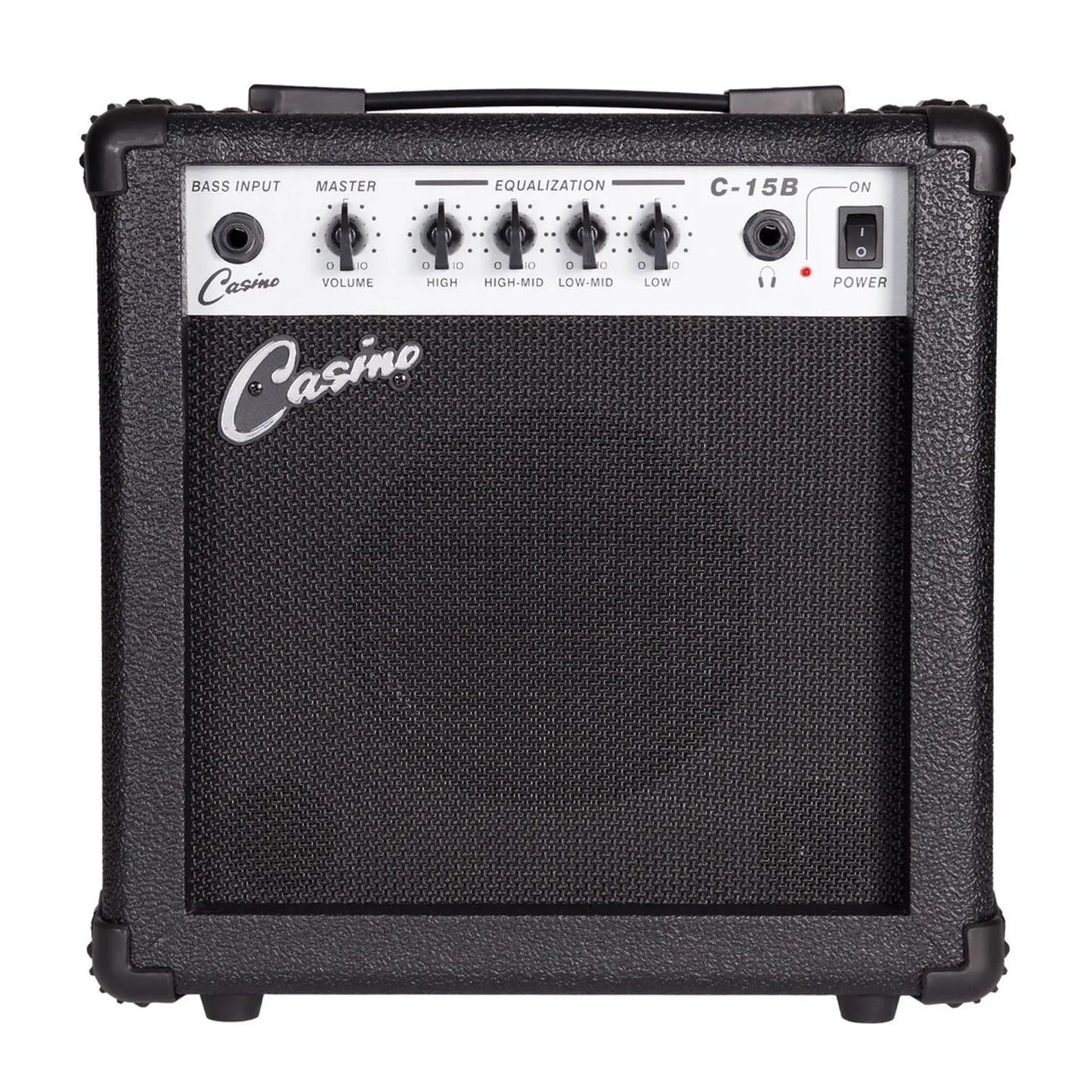 Casino '24 Series' Tune-Style Electric Bass Guitar and 15 Watt Amplifier Pack - Black