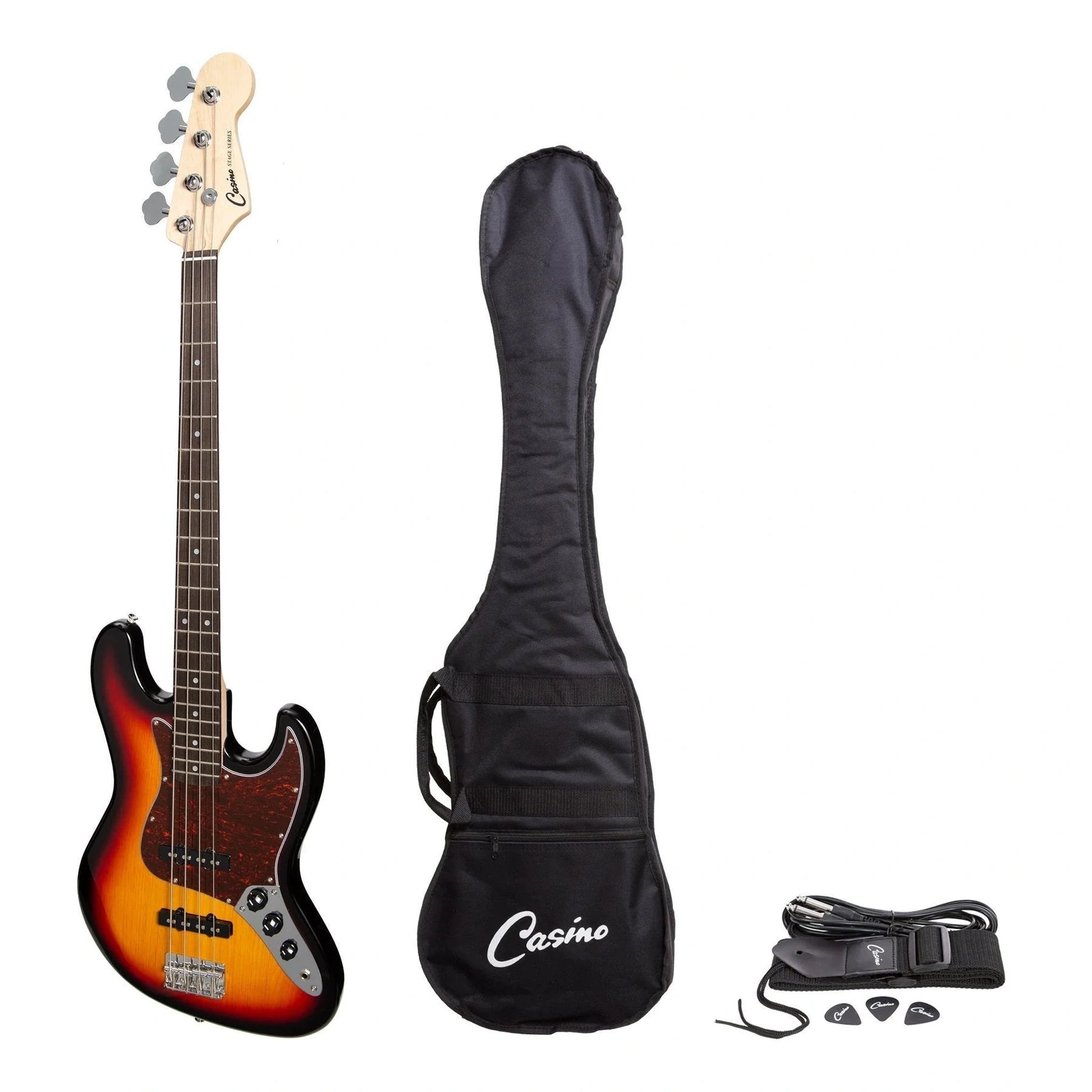 Casino J-Style Electric Bass Guitar - Tobacco Sunburst - BASS GUITAR - [shop-name]