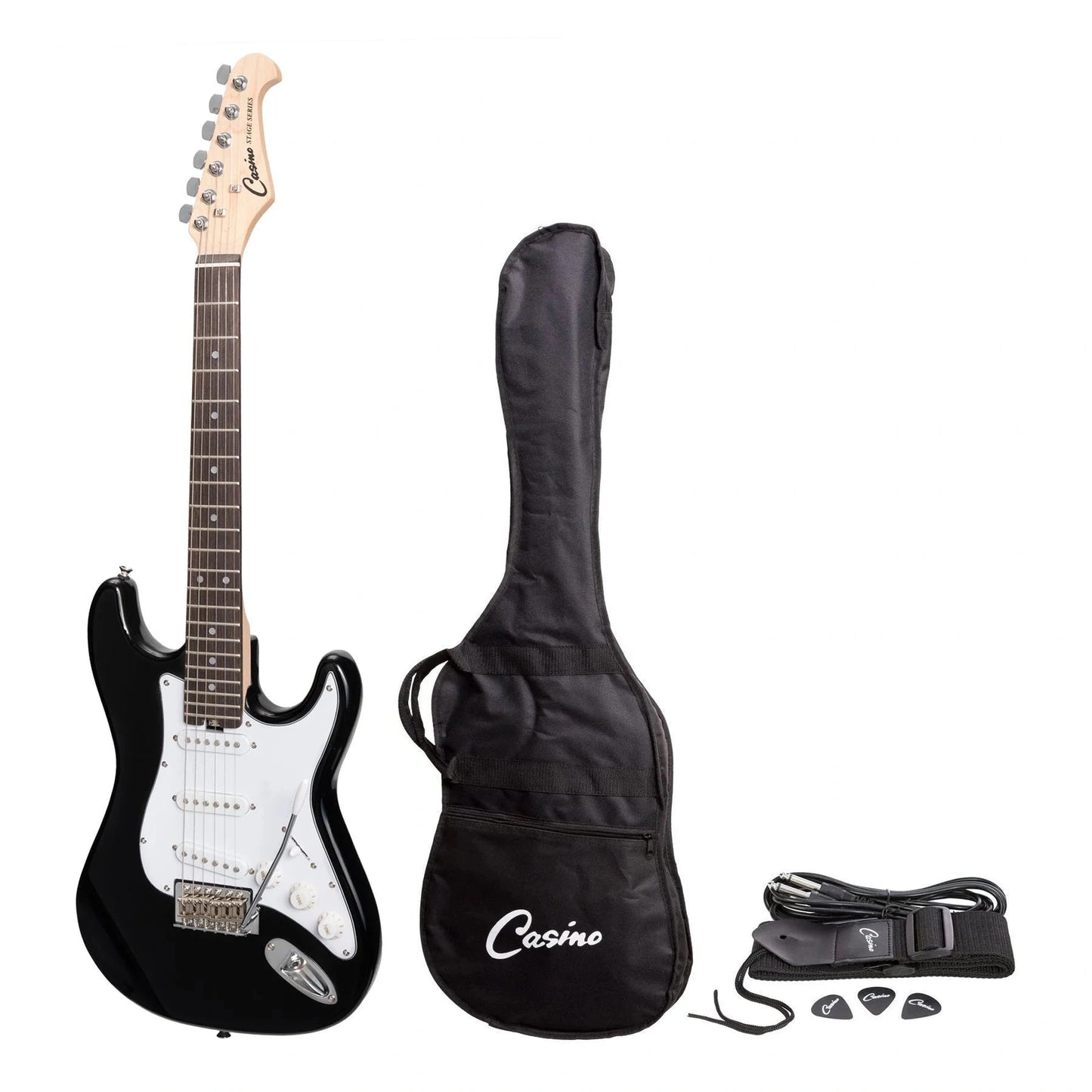 Casino ST-Style 3/4 Short Scale Electric Guitar - Black - ELECTRIC GUITAR - [shop-name]