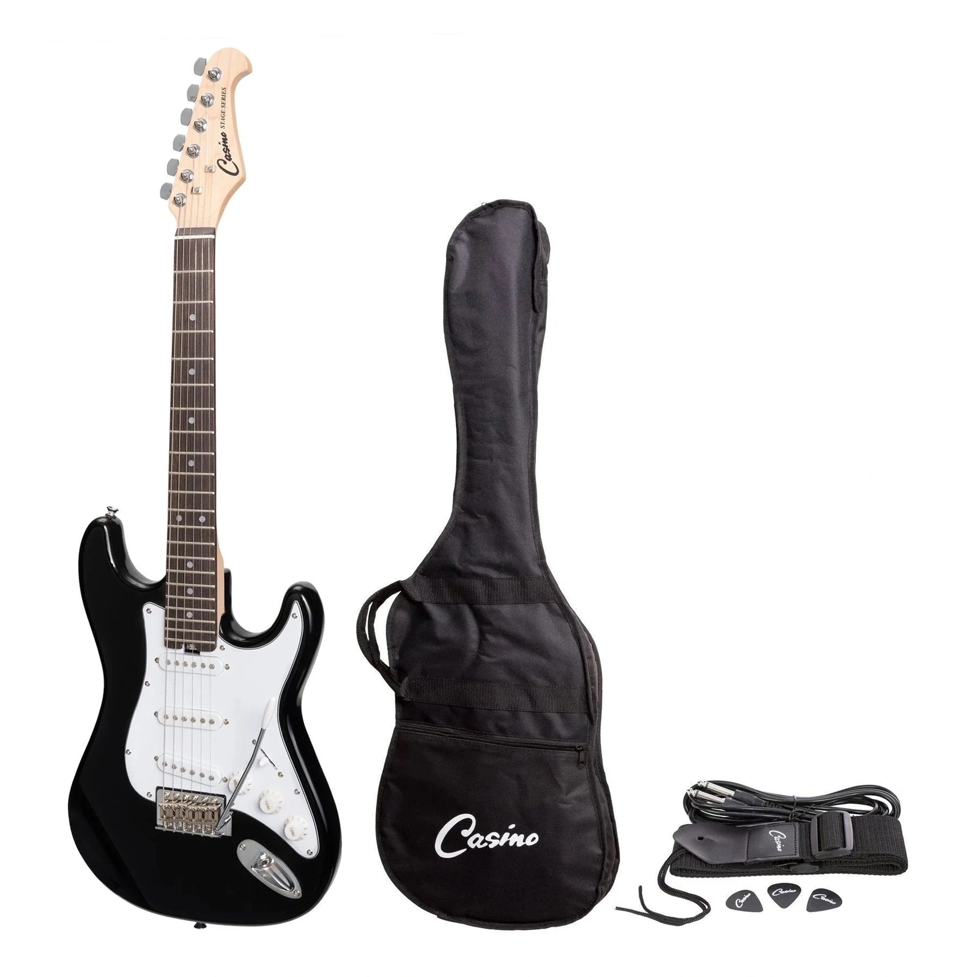 Casino ST-Style 3/4 Short Scale Electric Guitar - Black - ELECTRIC GUITAR - [shop-name]