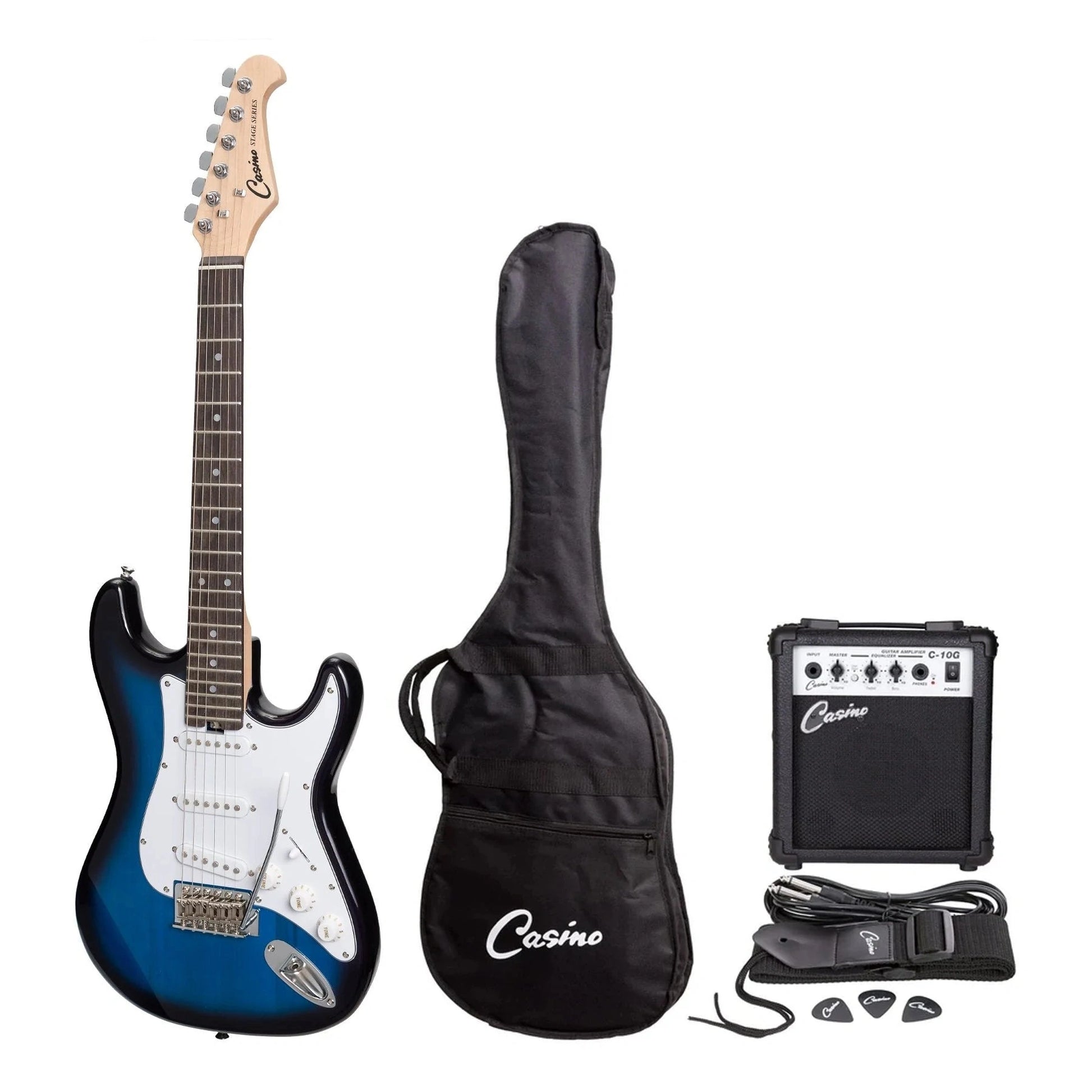 Casino ST-Style Short Scale 3/4 Electric Guitar Pack - Blueburst - ELECTRIC GUITAR - [shop-name]