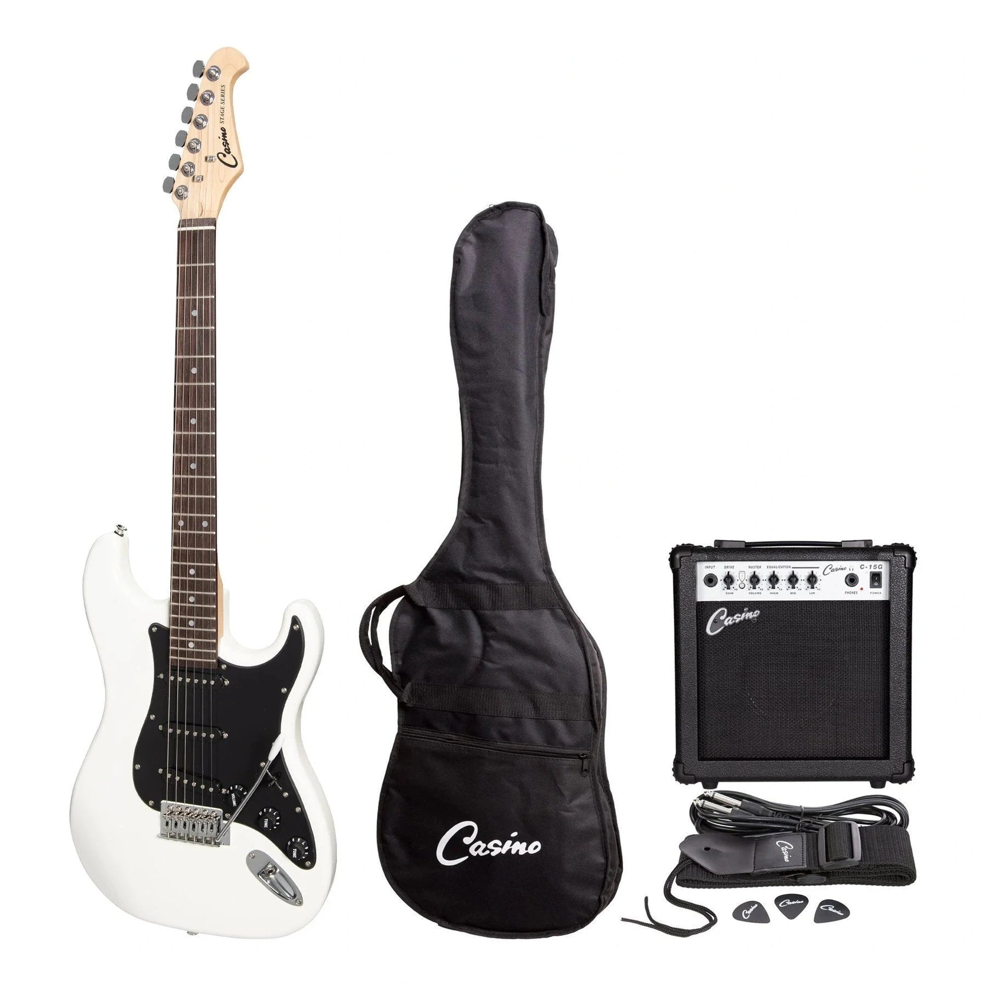 Casino ST-Style Electric Guitar Pack - White from Joondalup Music Centre