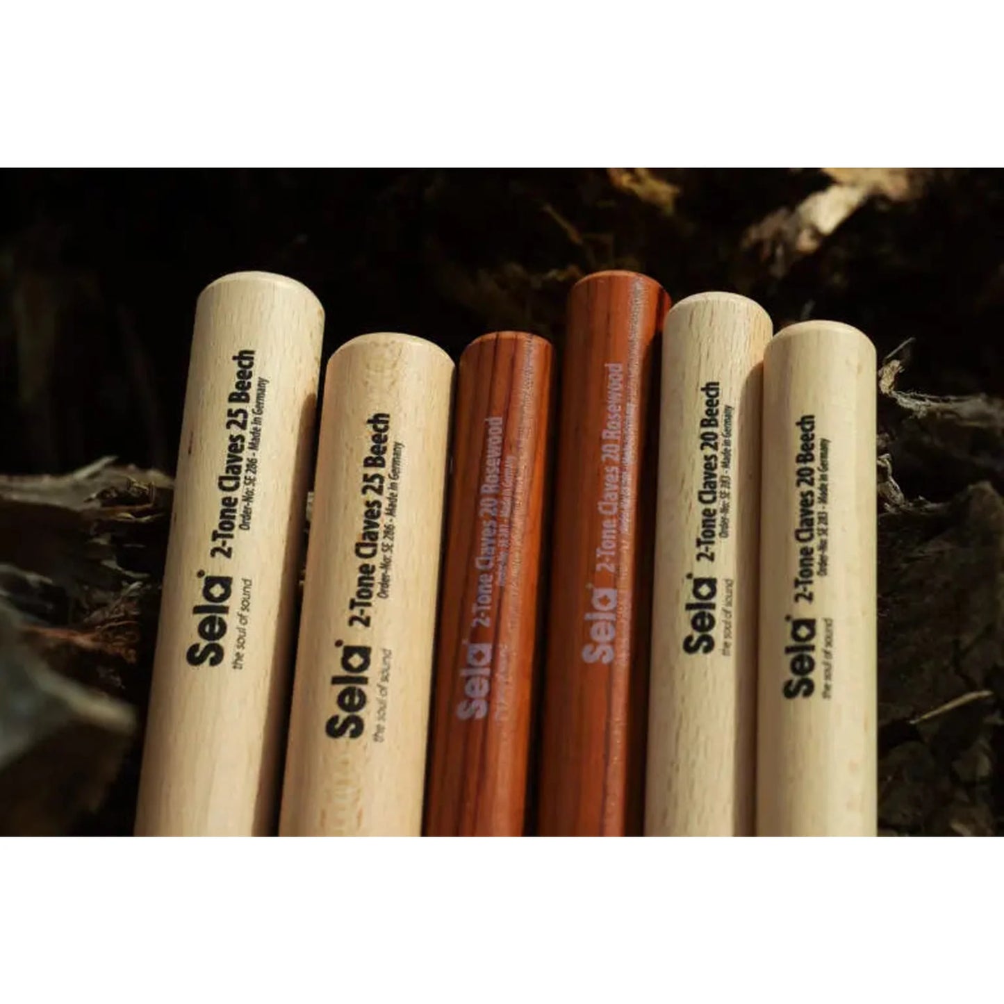 Sela SE283 2-Tone Beech Claves - 20mm - PERCUSSION - [shop-name]