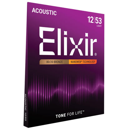 Elixir Nanoweb 80/20 Acoustic Guitar Strings - 12-53 - Joondalup Music Centre 3