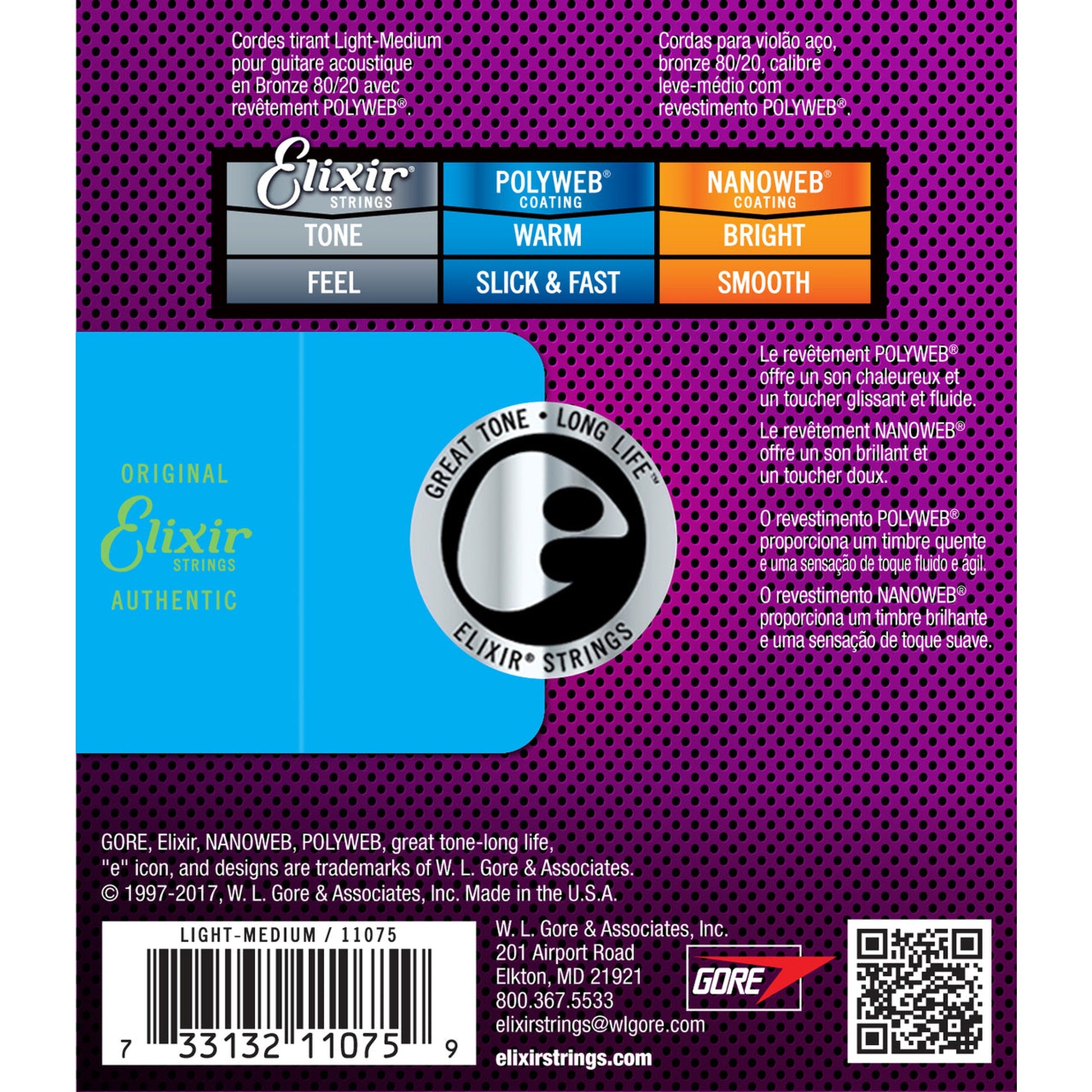 Elixir Polyweb 80/20 Light-Med Acoustic Guitar Strings 12-56 - Joondalup Music Centre