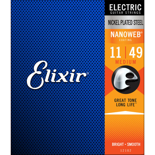 Elixir Nanoweb Medium Electric Guitar Strings 11-49 - Joondalup Music Centre
