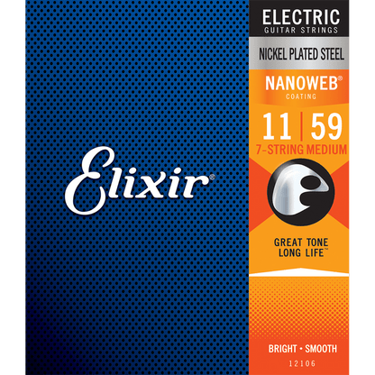 Elixir 12106 Nanoweb Electric 7 String Medium 11-59 - Joondalup Music Centre