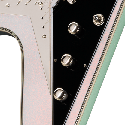 Epiphone Futura Flying V Custom Electric Guitar - Quicksilver Shift controls knobs