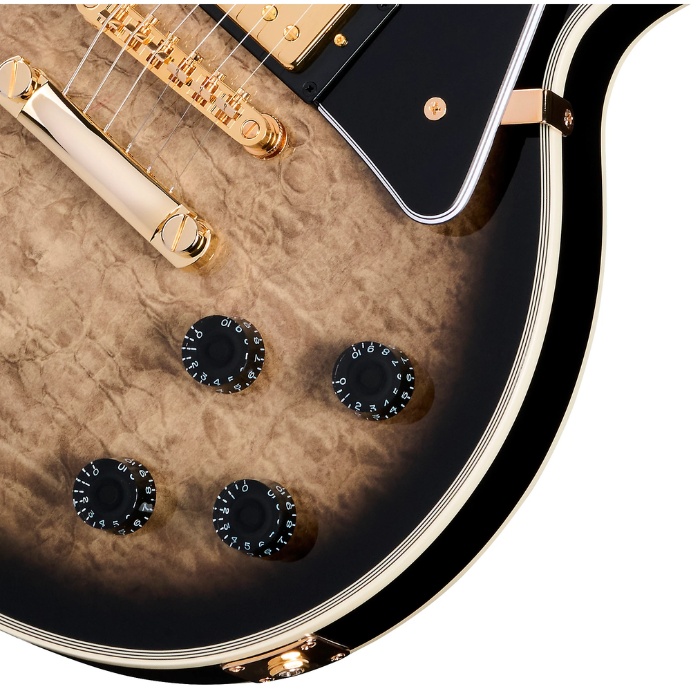 Epiphone Les Paul Custom Quilt Electric Guitar - Cobra Burst inc. Bag