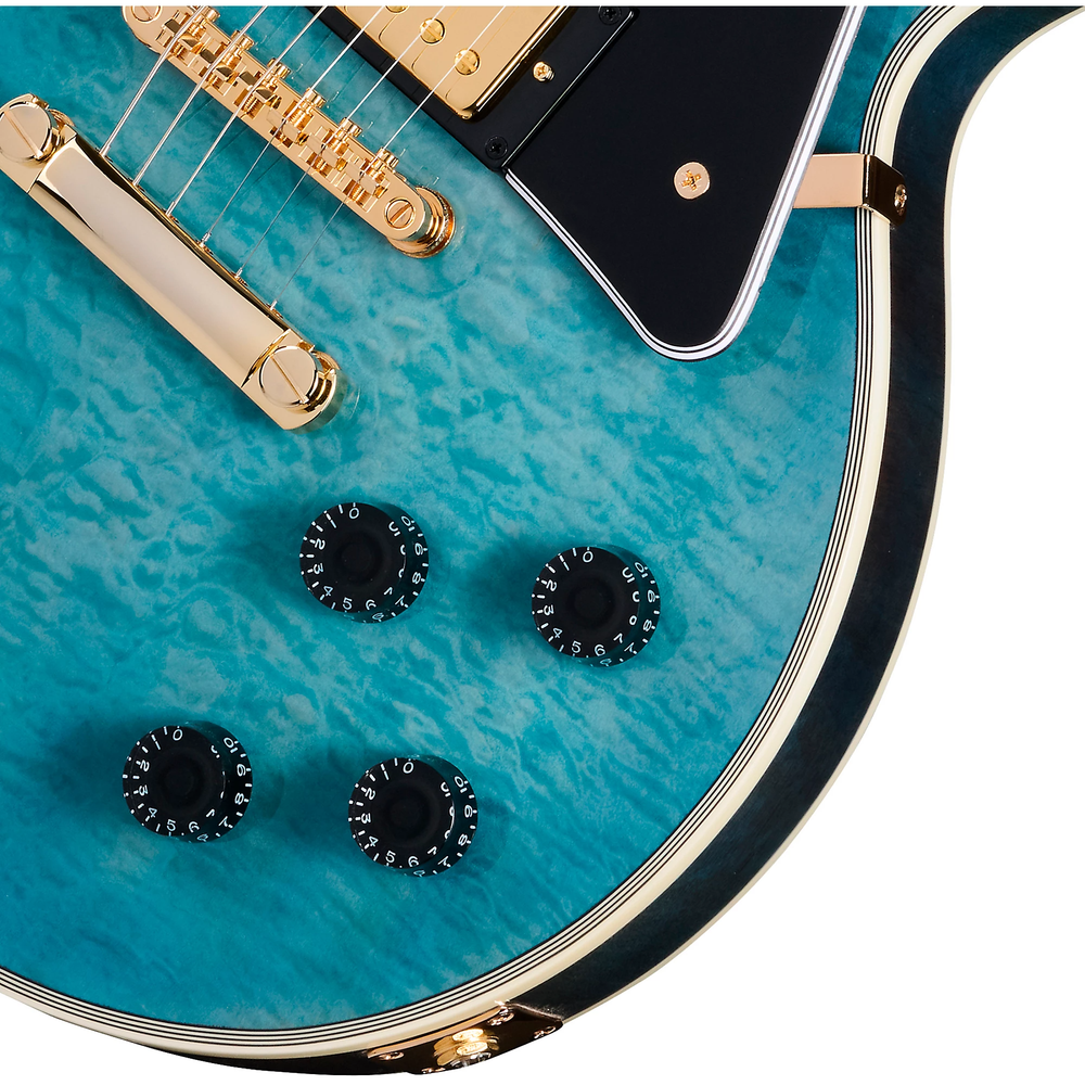 Epiphone Les Paul Custom Quilt Electric Guitar - Ocean Blue Burst