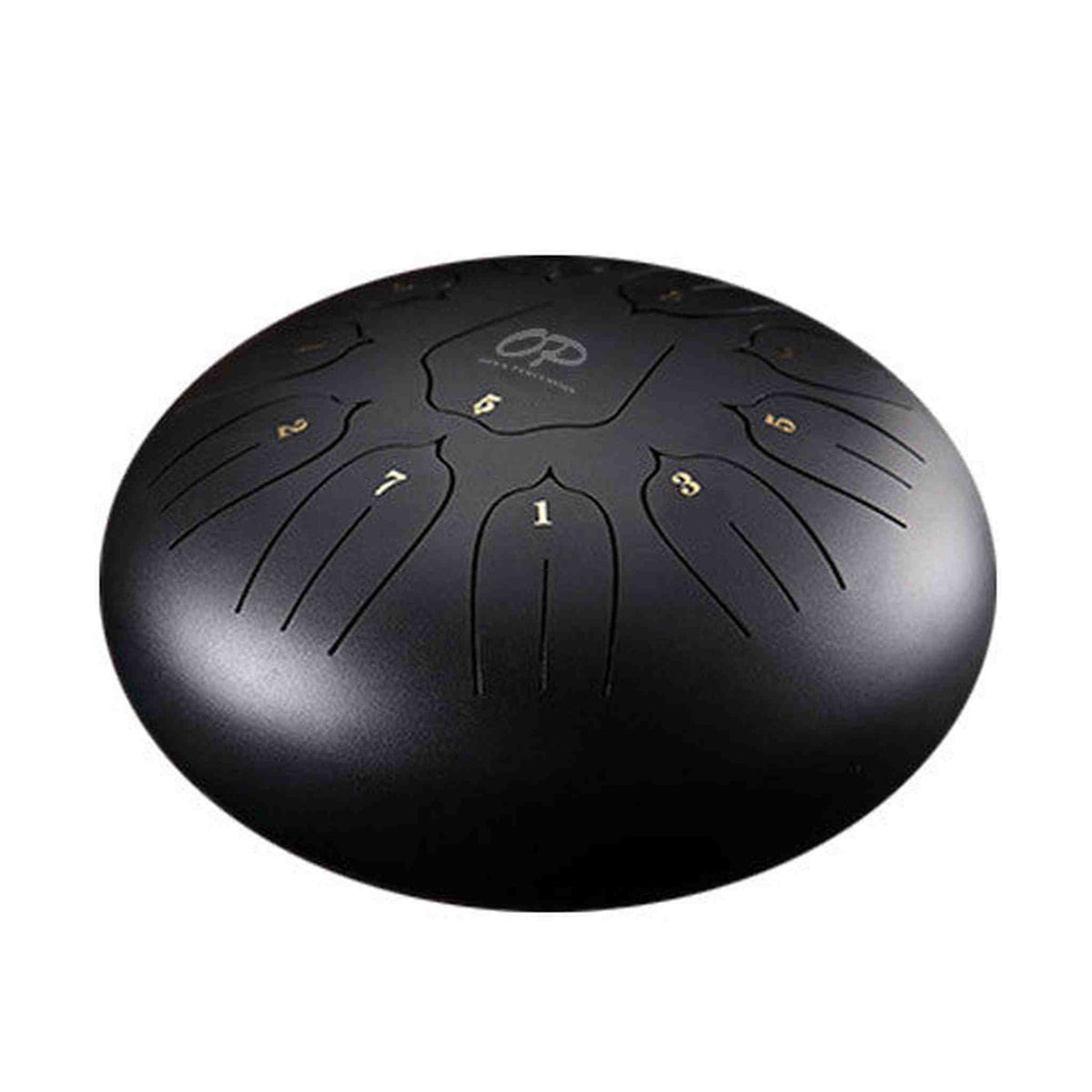 Opus Percussion 10" Metal 11-Note Lotus Carves Style Tongue Drum i- Black