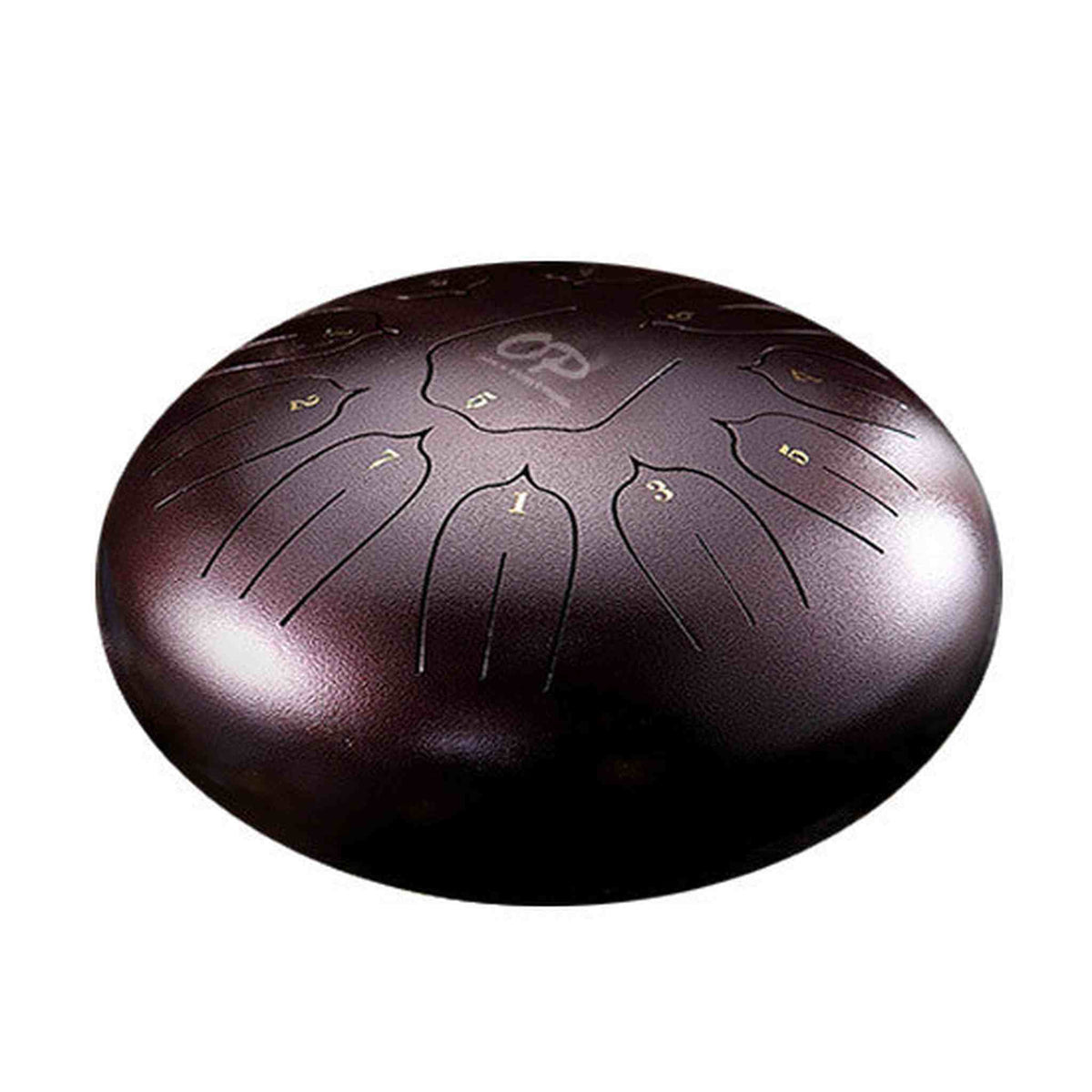 Opus Percussion 10" Metal 11-Note Lotus Carves Style Tongue Drum i- Black